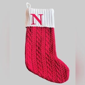 Christmas Stocking Red Cable Knit